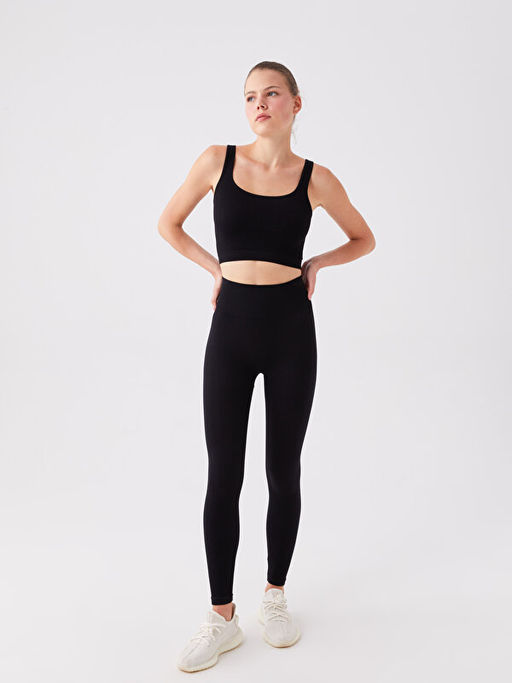 Beli Lastikli D?z Seamless Kad?n Tayt