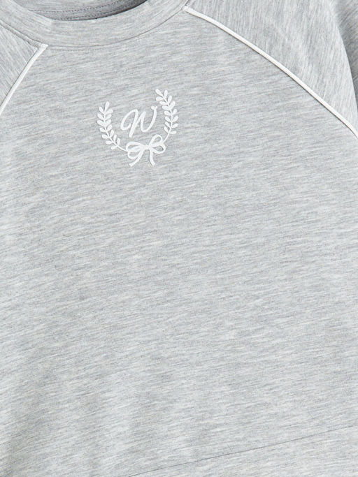 Bisiklet Yaka Bask?l? K?z ?ocuk Sweatshirt