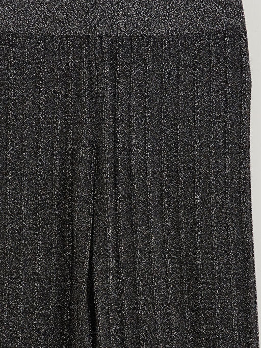 Beli Lastikli Parlak G?r?n?ml? Kad?n Triko Pantolon