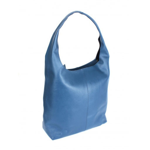 Сумка женская натуральная кожа Croco-870, 1 отд/плеч рем, синий бергамо (47) 264724