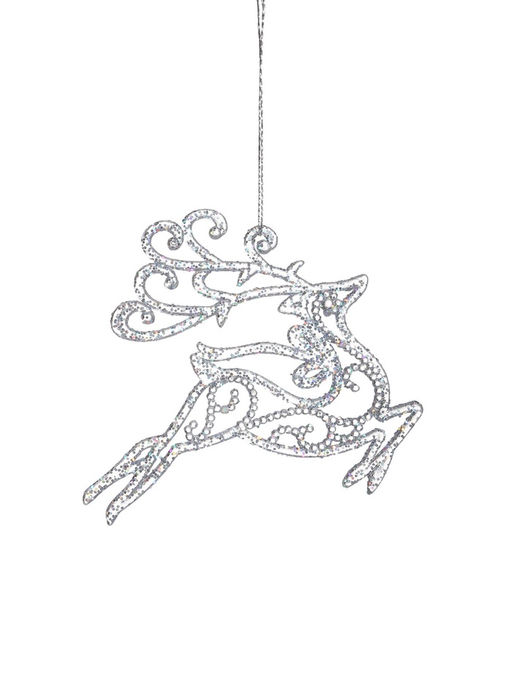 Цена за 2 шт. Ёлочная игрушка Зимнее волшебство. Олень в прыжке - магия, 1312 см, прозрачный фото 7