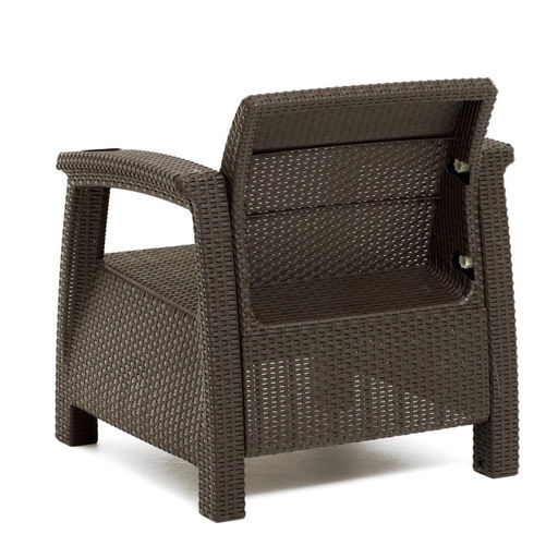 Набор садовой мебели «Ротанг», 2 кресла, стол, цвет мокко