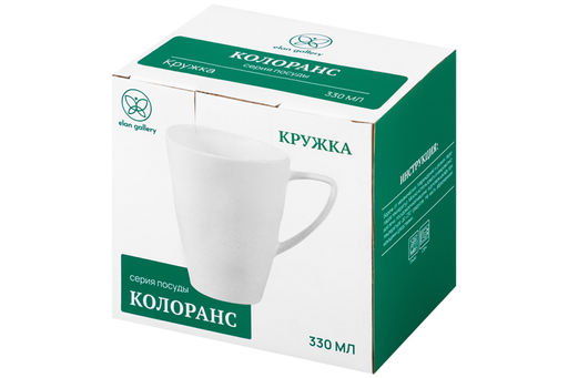 Кружка 330 мл 12*8,5*11 см Колоранс белая - Elan gallery фото 6