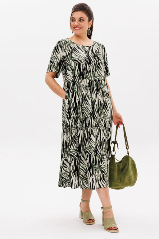 Платье ANELLI 1408 зеленая тень  фото 6