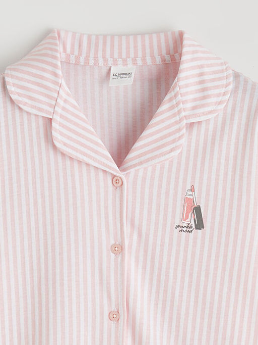 G?mlek Yaka K?z ?ocuk Pijama Tak?m