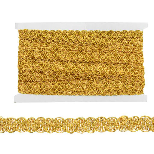 Цена за 10 шт. Тесьма золотая, ширина 1,5 см, 1 м
