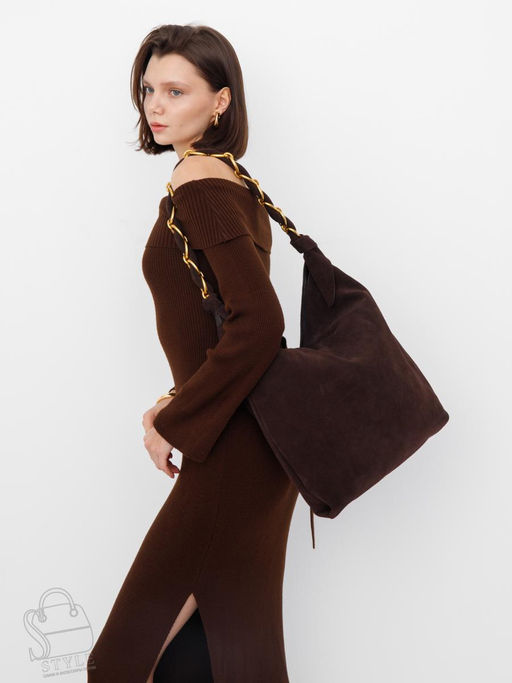 Сумка женская кожаная 1048M coffee Polina&Eiterou в Новосибирске