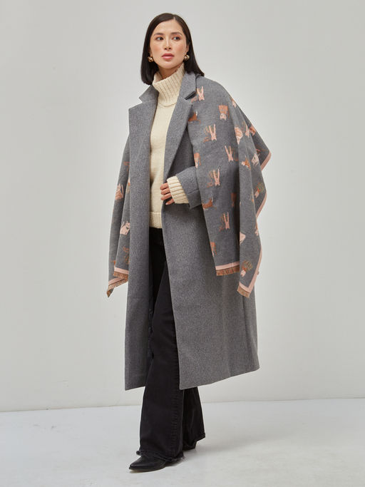 В составе шерсть ! теплый двусторонний палантин - Tantino фото 2