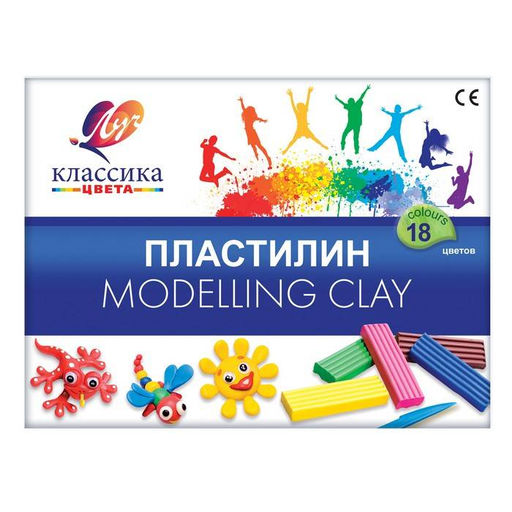 Пластилин ЛУЧ КЛАССИКА 18 цветов 360 г, со стеком