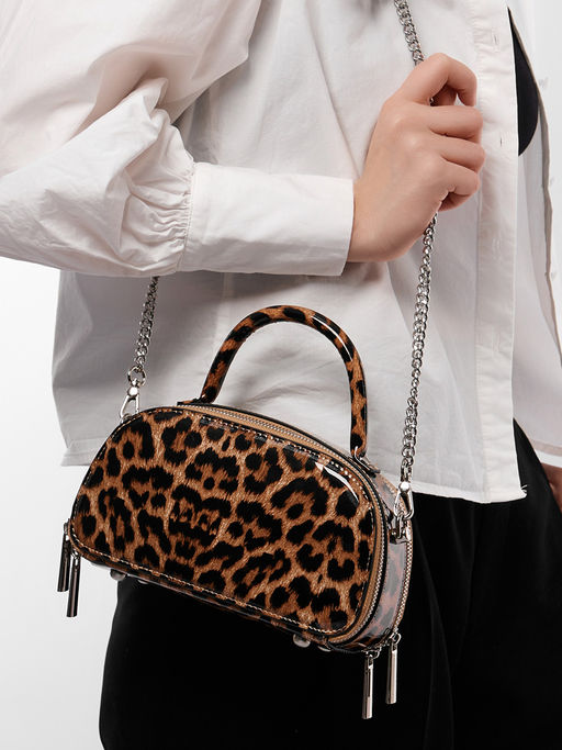 LACCOMA сумка НИM266-леопард натуральная кожа хлопок  фото 4