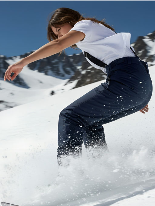 Полукомбинезон утепленный женский зимний горнолыжный темно-синего цвета 1333TS - Chunmai фото 24