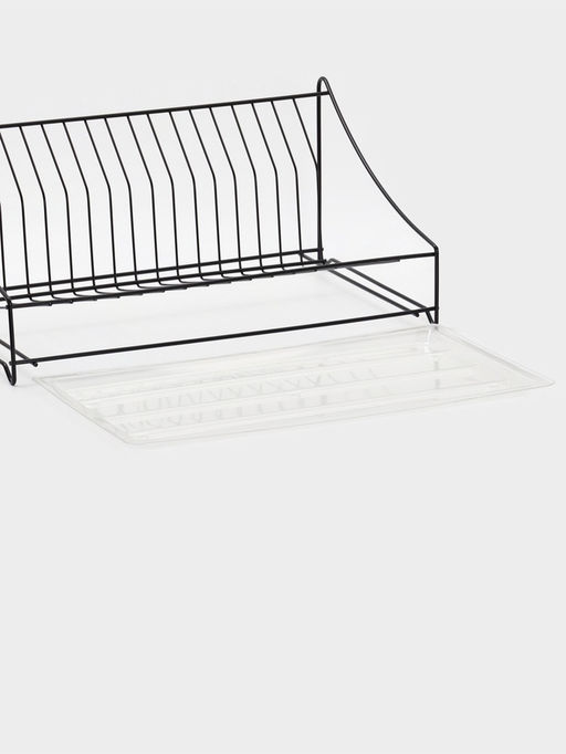 Сушилка для тарелок с поддоном 38*17,5*23,5 см, цвет черный