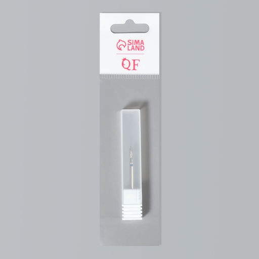 Фреза алмазная для маникюра «Пламя», средняя зернистость, 2.5×10 мм, в пластиковом футляре