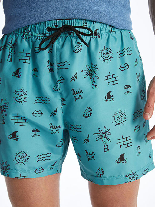 K?sa Boy Desenli Erkek Deniz ?ortu