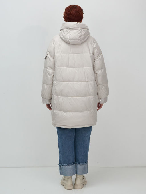 Куртка зимняя женская с капюшоном модная бежевого цвета 7341B - Visdeer фото 5