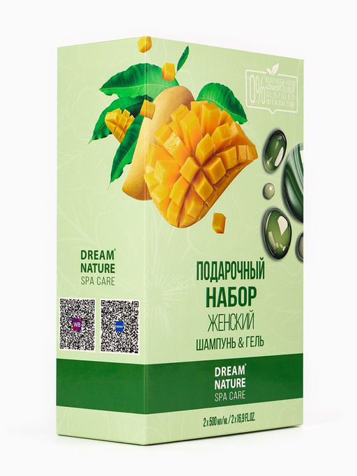 Подарочный набор женский DREAM NATURE SPA CARE манго + увлажнение и питание: гель для душа и шампунь