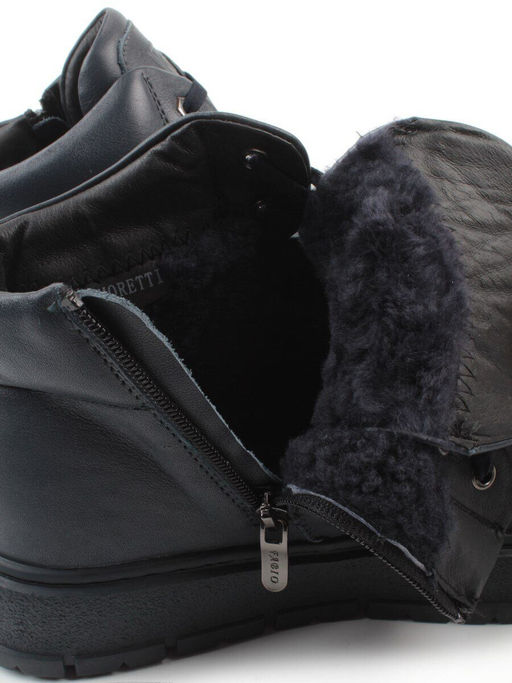 05-AW1010-2M DK. BLUE Ботинки зимние мужские (натуральная кожа, натуральный мех)