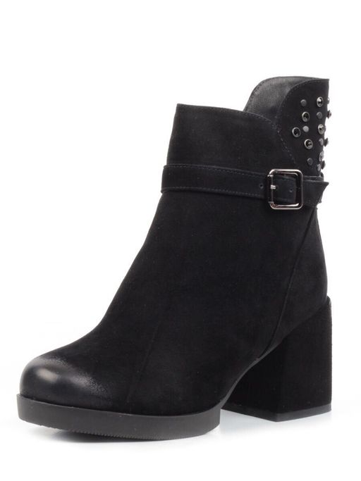 04-R164-1 BLACK Полусапоги женские (натуральная замша, натуральный мех) - Фабричный китай фото 2