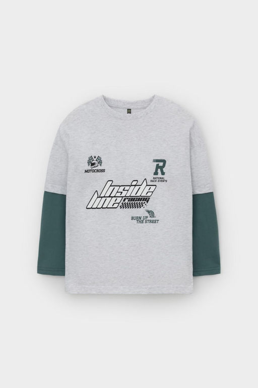 Crockid _ КР 302713/св.серый меланж к546 лонгслив (футболка дл.рукав) для мал фото 5