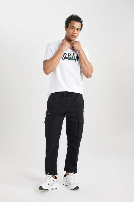 Брюки из габардина Regular Cargo Jogger с карманами-карго - Defacto фото 2