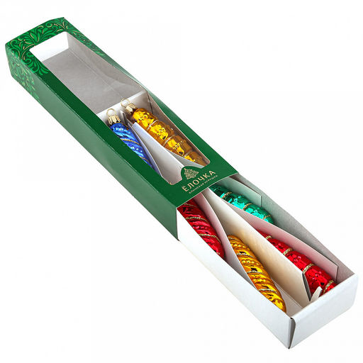 Елочная игрушка фигурка стеклянная Винтаж 9,5см, ручная художественная роспись, подарочная упаковка, набор 6шт (Россия) - Домашняя мода фото 5