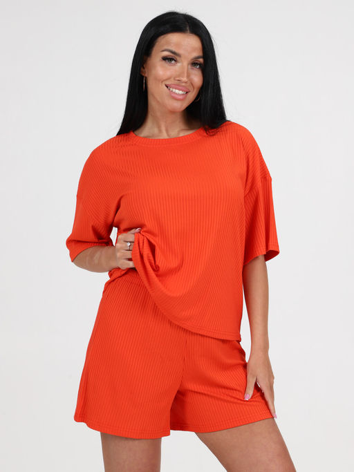 012 ЖЕНСКАЯ ПИЖАМА (шорты) (Оранжевый) - А-дина фото 3
