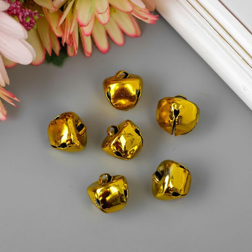 Набор декора для творчества Колокольчики золотые d=1,3 см набор 10 шт - Арт узор фото 2