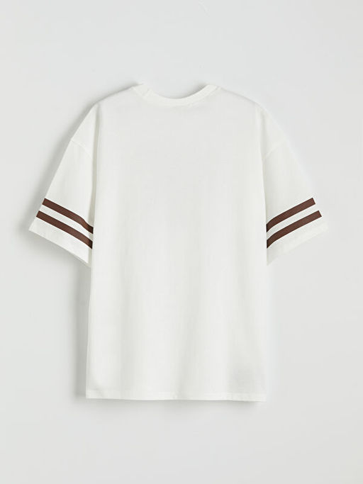 Bisiklet Yaka Bask?l? K?z ?ocuk Ti??rt