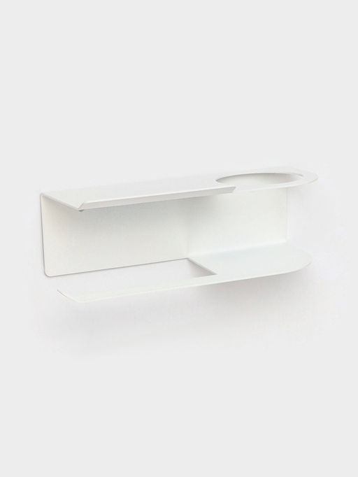 Держатель для туалетной бумаги с полочкой с отверстием для освежителя, цвет белый