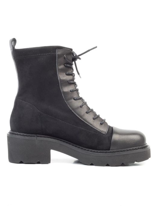 01-M03 BLACK Ботинки демисезонные женские (натуральная кожа, велюр, байка) - Фабричный китай фото 9