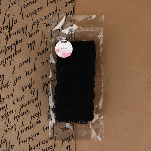 Кружево капроновое, 45 мм × 8.5 ± 1 м, цвет чёрный