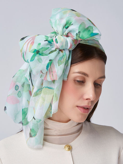 Большой, мягкий, тонкий и очень нежный двусторонний палантин с рисунком