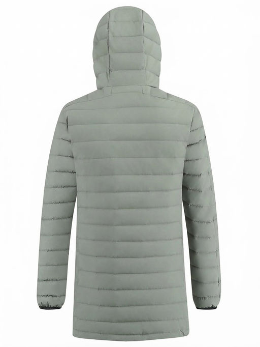 Куртка мужская удлинённая стёганая с капюшоном и графеновой подкладкой утеплитель тинсулейт