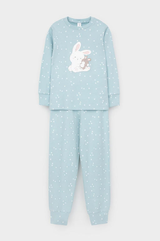 Crockid _ К 1621/голубой,цветочные снежинки пижама дет