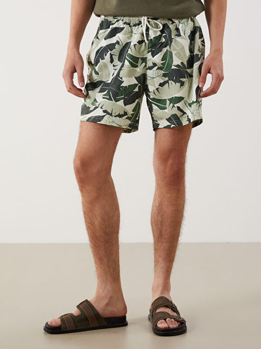 K?sa Boy Desenli Erkek Deniz ?ortu