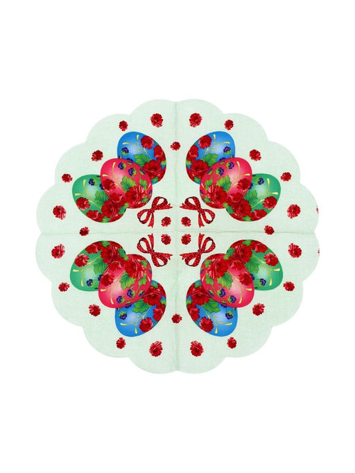 Цена за 2 шт. Салфетки пасхальные бумажные Праздничная, 3 слоя, d=32 см, 12 шт