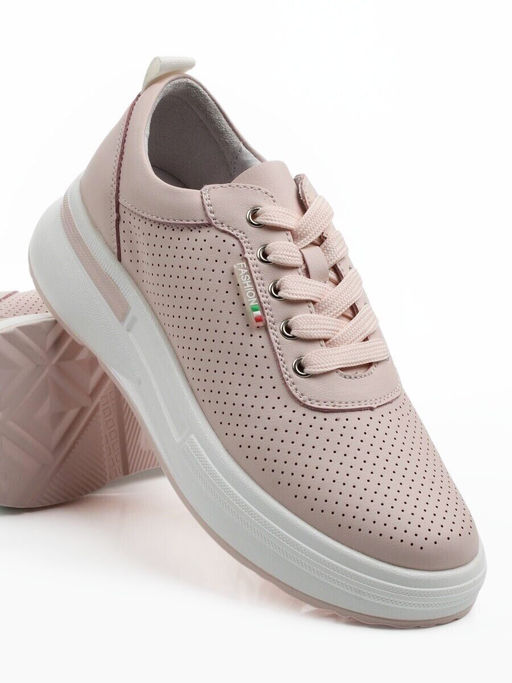 03-YH324-4 PINK Полуботинки летние женские (натуральная кожа)