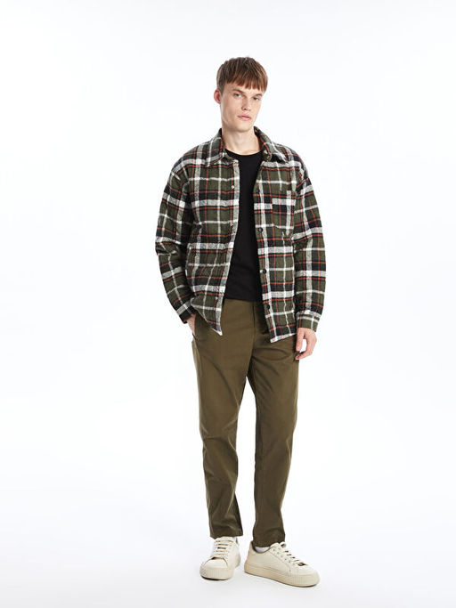 Regular Fit Uzun Kollu Ekose Erkek G?mlek Ceket