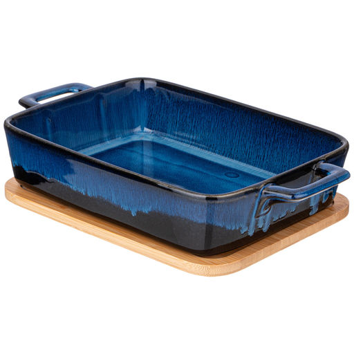ФОРМА ДЛЯ ЗАПЕКАНИЯ REACTIVE BLUE С БАМБУК. КРЫШКОЙ 30,2*18*5,5 СМ - Agness фото 6