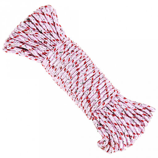 Шнур бытовой плетенный 20м д5мм, ПВХ, цвета микс, в п/эт пакете (Китай)