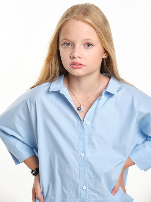 Подвеска Морская звезда с жемчугом PU0156 серый/серебро