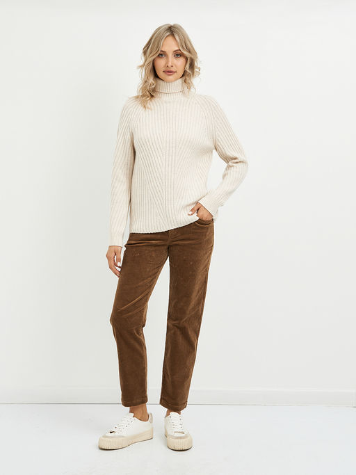 водолазка женская из шерсти в рубчик - Glenfield фото 2