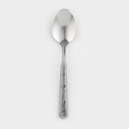 Цена за 10 шт. Ложка десертная из нержавеющей стали «Колобок», длина 16 см, толщина 1.5 мм, серебряная