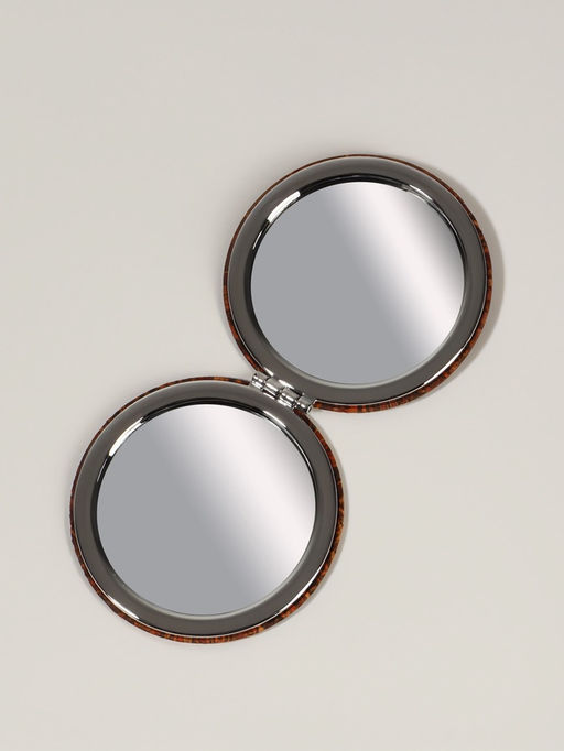 Зеркало складное «Орнамент», d=7.2 см, с увеличением х2, коричневое