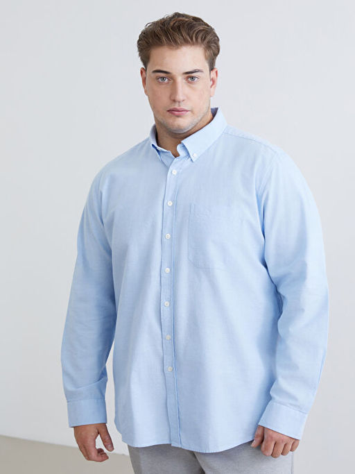 B?y?k Beden Regular Fit Uzun Kollu Erkek G?mlek