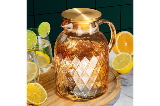 Кувшин 1,8 л 18*13*19,5 см Crystal glass золото+метал.крышк. с силик.уплотнит, ионное покр - Elan gallery фото 14