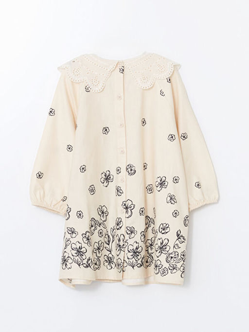 Bebe Yaka Uzun Kollu ?i?ekli K?z Elbise - Waikiki фото 3