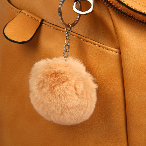 Цена за 12 шт. Брелок для ключей на кольце Пушистик. Помпон, на сумку, рюкзак, d=5 см, МИКС - Simaland фото 4