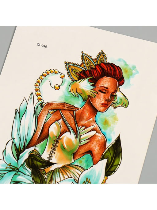 Цена за 2 шт. Переводная тату на тело цветная Принцесса Лилий, 26.1?14.6 см