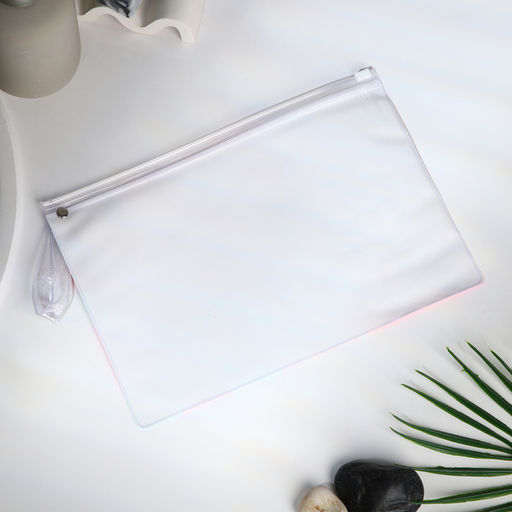 Цена за 2 шт. Косметичка для бассейна с застёжкая зип-лок, большая, принт Котик, прозрачная/розовая - Simaland фото 2